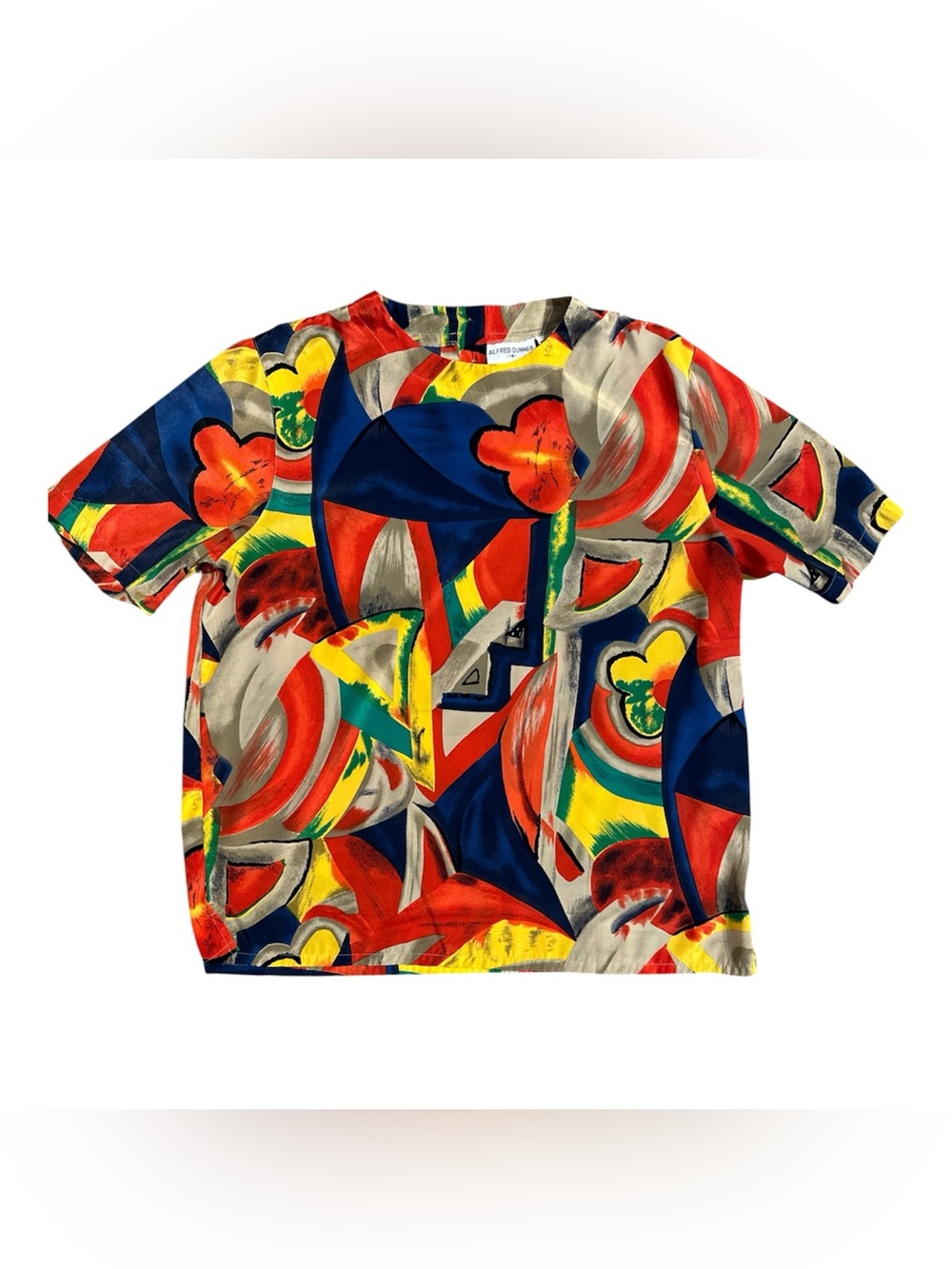 Alfred Dunner Vintage Multicolor Abstract Print Top Buttons in the Back. Size 14